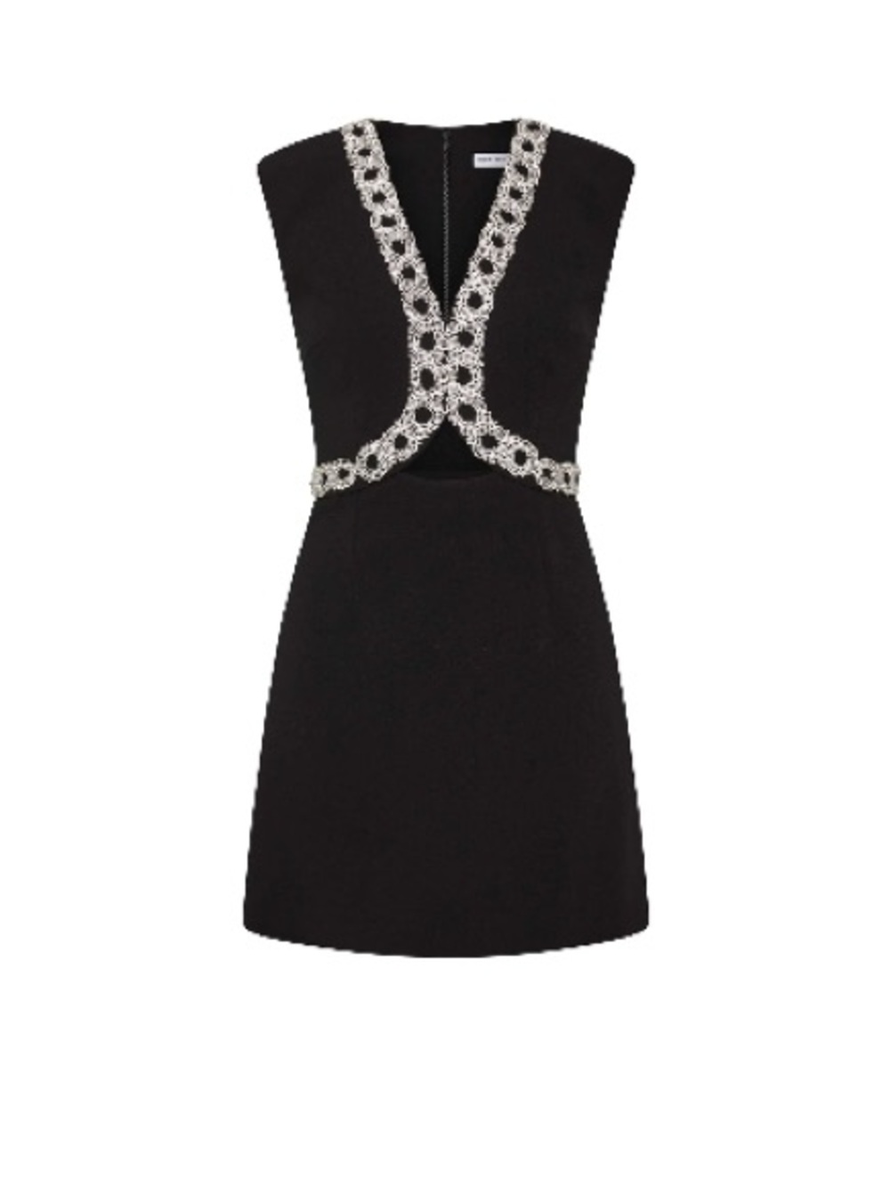 Rebecca Vallance Black Mini Dress with Crystal Circle Trim